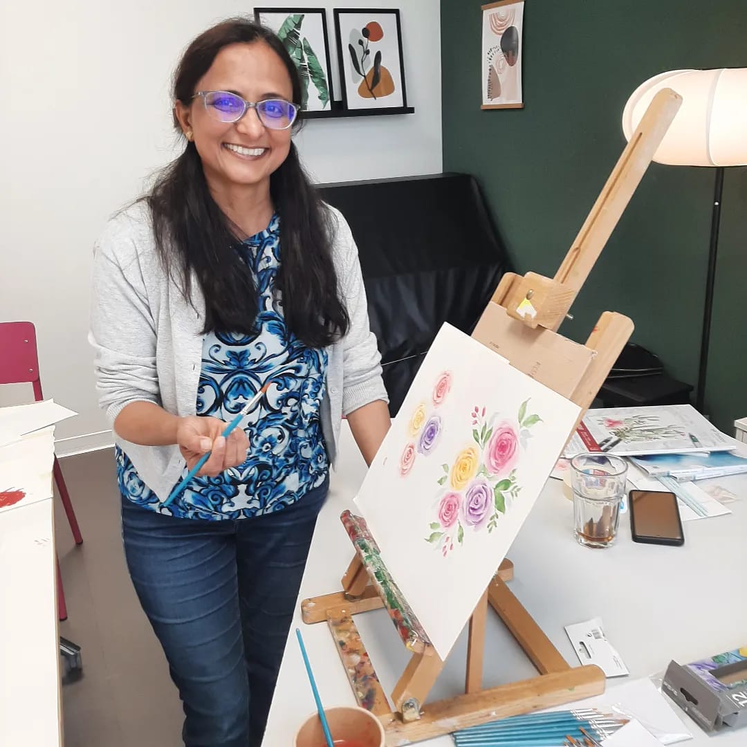 Artist painting